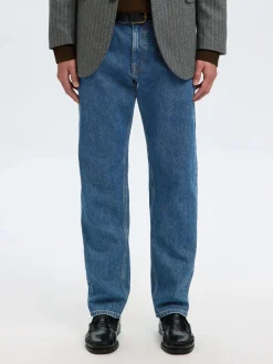 Selected miesten farkut, SLH196-STRAIGHT BEN KORI JEANS Sininen, Indigo