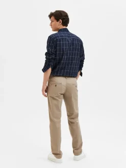 Selected, Miesten Housut, NEW MILES FLEX CHINO NOS Greige