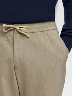 Selected miesten housut SLH196-Straight Robert String Pant, Sand