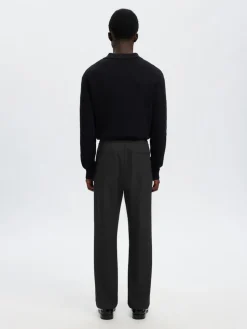 Selected miesten housut SLH196-Straight Robert String Pant, musta