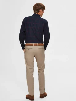 Selected Miesten Housut, Slim Miles Flex NOS Beige