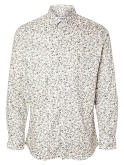 Selected Miesten Kauluspaita, ETHAN AOP SHIRT NOS Valkopohjainen Kuosi