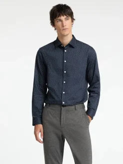Selected Miesten Kauluspaita, SLIM PERFORMANCE SHIRT Sky Captain White