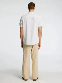 Selected Miesten Kauluspaita NEW LINEN SHIRT Valkoinen