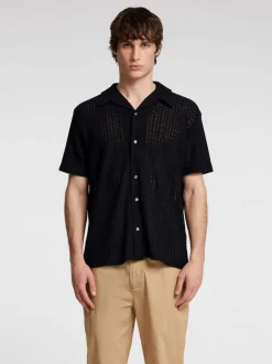 Selected miesten kauluspaita, RELAX BANE SS JERSEY SHIRT Musta