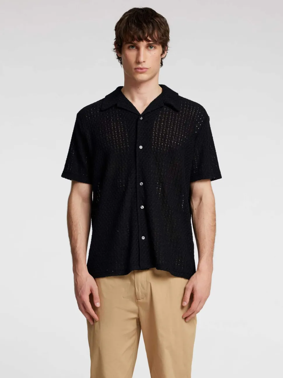Selected miesten kauluspaita, RELAX BANE SS JERSEY SHIRT Musta