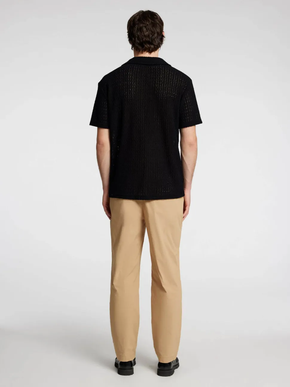 Selected miesten kauluspaita, RELAX BANE SS JERSEY SHIRT Musta