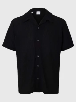 Selected miesten kauluspaita, RELAX BANE SS JERSEY SHIRT Musta