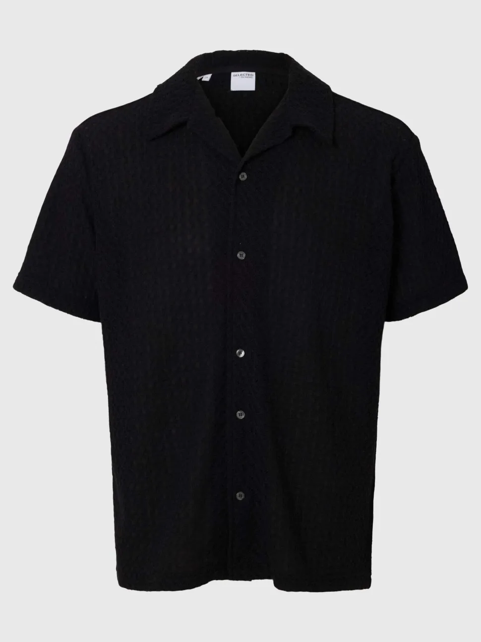 Selected miesten kauluspaita, RELAX BANE SS JERSEY SHIRT Musta