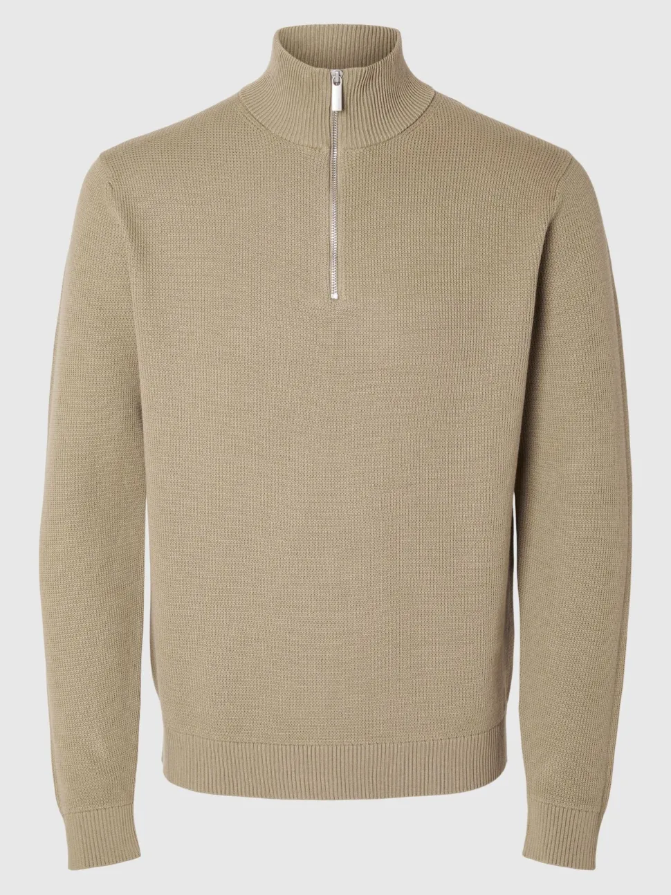 Selected Miesten Neulepusero DANE LS KNIT STRUCTURE HALF ZIP, Kelp