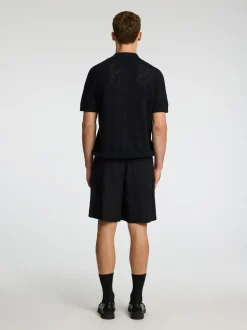 Selected miesten paita, ARCO SS KNIT STRUCTURE POLO Musta