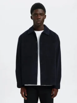 Selected miesten paitatakki, SLHREGTATE CORD OVERSHIRT Sky Captain