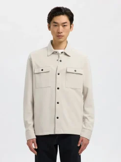 Selected Miesten Paitatakki Jackie Sweat Jacket Oatmeal