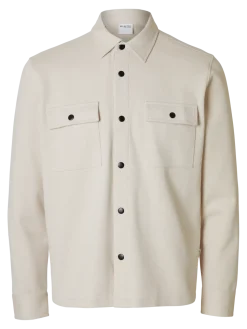 Selected Miesten Paitatakki Jackie Sweat Jacket Oatmeal