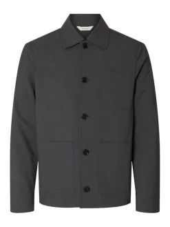 Selected miesten paitatakki SLHRELAX-MAGS HYBRID OVERSHIRT BLAZER EX, Asphalt