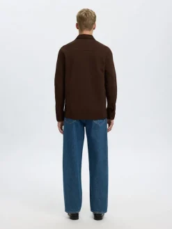 Selected Miesten Paitatakki Jackie Sweat Jacket, Demitasse