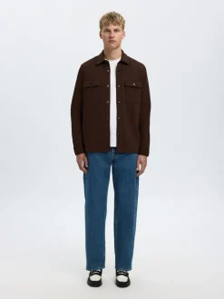 Selected Miesten Paitatakki Jackie Sweat Jacket, Demitasse