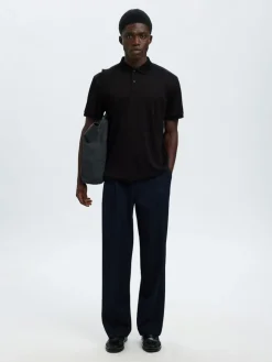 Selected miesten pikeepaita SLHFAVE Button SS Polo, musta