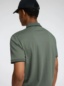 Selected miesten pikeepaita, FAVE SPORT ZIP SS POLO Khaki