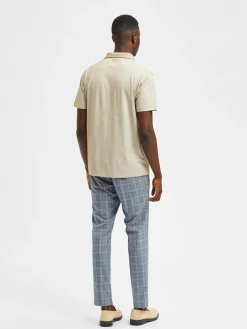 Selected Miesten Pikeepaita LEROY COOLMAX NOS VIILENTÄVÄ PIKEE Beige