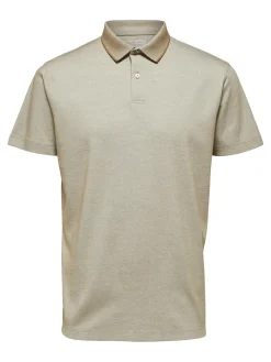 Selected Miesten Pikeepaita LEROY COOLMAX NOS VIILENTÄVÄ PIKEE Beige