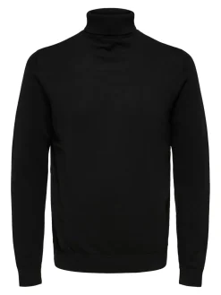 Selected, Miesten Pooloneule, Berg Roll Neck Musta