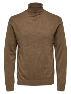 Selected, Miesten Pooloneule, Berg Roll Neck Beige