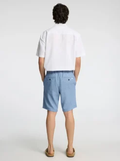 Selected miesten shortsit, COMFORT BRODY LINEN SHORTS Sininen