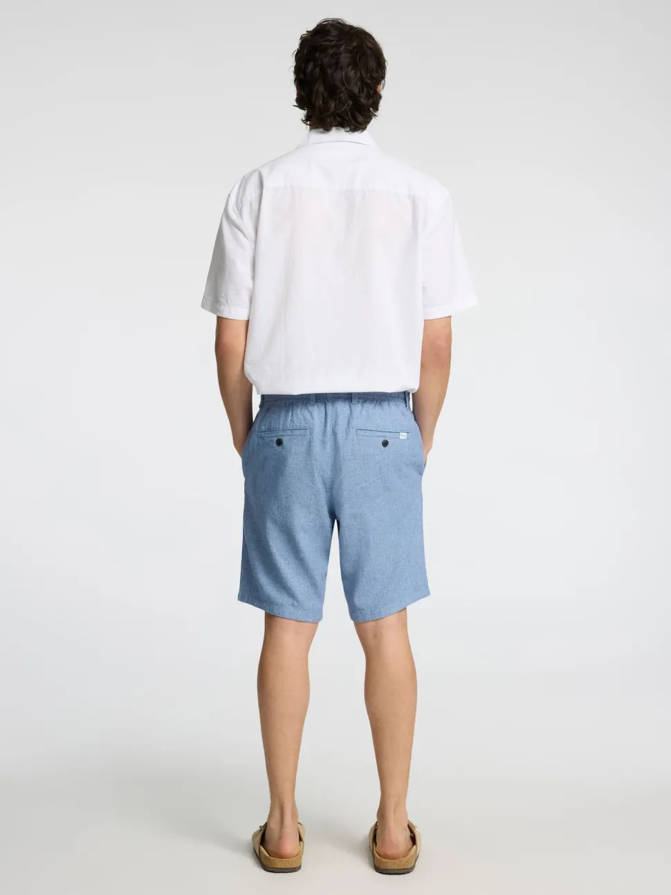 Selected miesten shortsit, COMFORT BRODY LINEN SHORTS Sininen