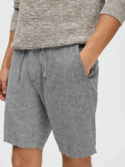 Selected Miesten Shortsit, COMFORT BRODY LINEN SHORTS Sininen Kuosi