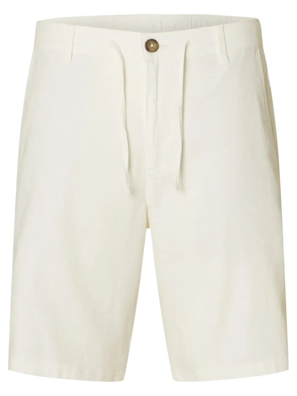 Selected miesten shortsit, COMFORT BRODY LINEN SHORTS Valkoinen