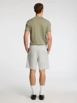 Selected miesten shortsit, REGULAR LEROY PLEAT SHORTS Vaaleanharmaa