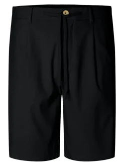 Selected miesten shortsit, REGULAR LEROY PLEAT SHORTS Musta
