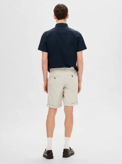 Selected Miesten Shortsit, SLIM LUTON FLEX SHORTS Beige