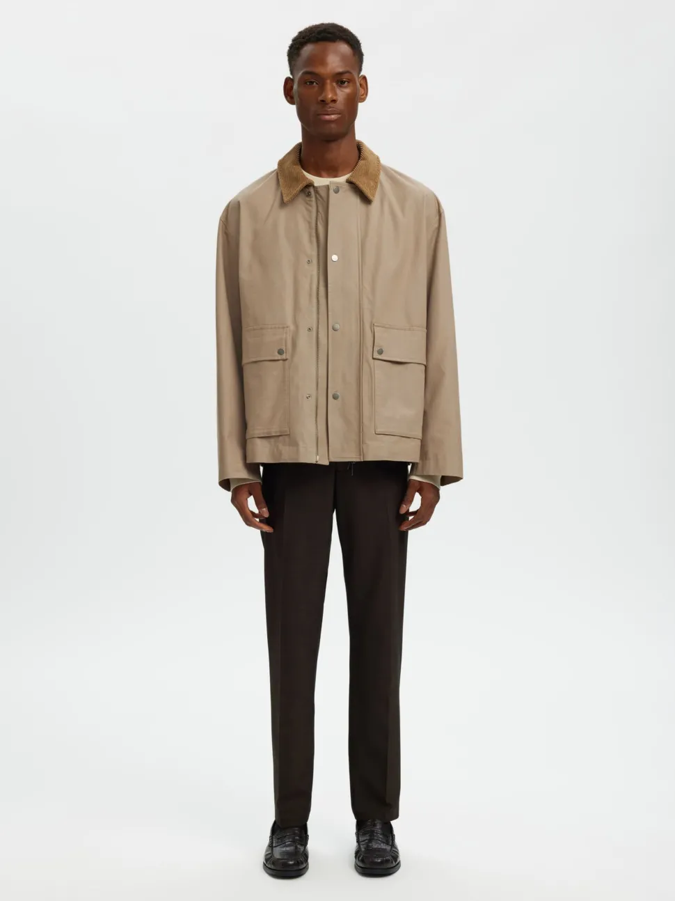 Selected miesten takki SLHKYLE Cotton JKT, Weathered Teak