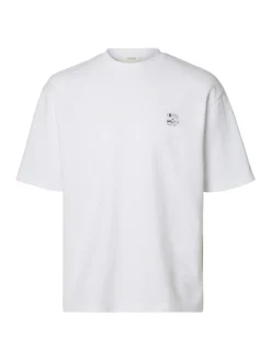 Selected miesten t-paita, COFFEE SHIRT BLACK Bright White