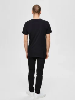 Selected, Miesten T-Paita, New Pima SS O-Neck Musta
