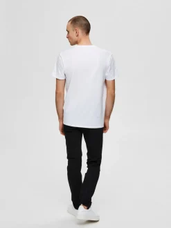 Selected, Miesten T-Paita, New Pima SS O-Neck Valkoinen