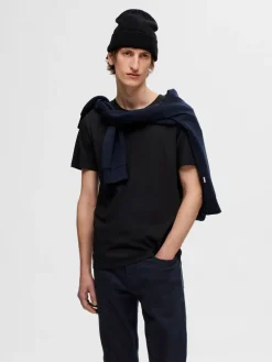 Selected miesten t-paita, ROLAND SS O-NECK Black