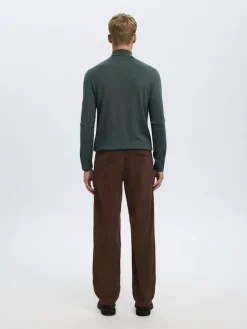 Selected miesten vakosamettihousut K STRAIGHT MILES CORD PANT NOS, ruskea
