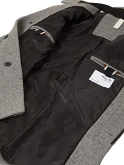 Selected Miesten Villakangastakki, REUBEN WOOL COAT NOS Vaaleanharmaa