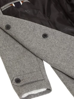 Selected Miesten Villakangastakki, REUBEN WOOL COAT NOS Vaaleanharmaa