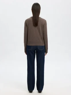 Selected naisten neuletakki, SLFTHEA LS KNIT MERINO CARDIGAN NOOS Delicioso