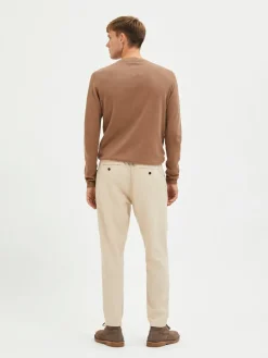 Selected pellavahousut, SLIM TAPE BRODY LINEN PANT Incense Mixed W. Oatmeal