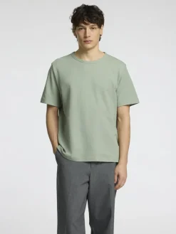 Selected t-paita, JOSEPH PIQUE SS O-NECK Vihreä
