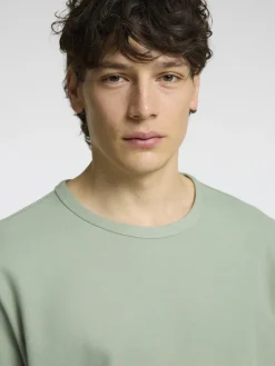 Selected t-paita, JOSEPH PIQUE SS O-NECK Vihreä