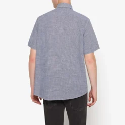 Signal miesten lyhythihainen kauluspaita, PITT STRUCTURE Sininen Kuosi