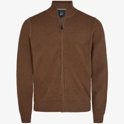 Signal Miesten Neuletakki, VIRGIL STRUCTURE ZIP CARDIGAN Keskiruskea