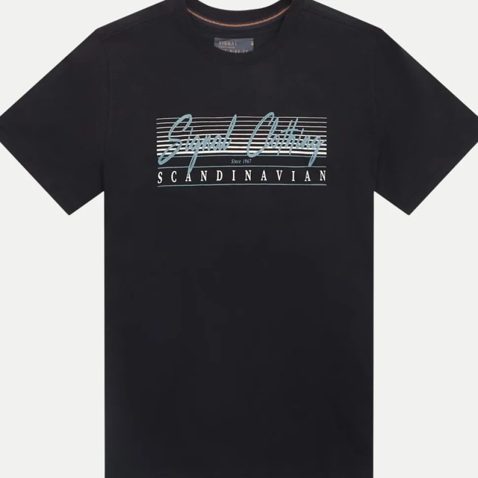 Signal Miesten T-Paita, K LIMASI FRONT PRINT TEE Musta