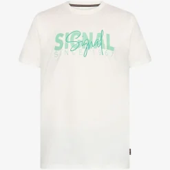 Signal miesten t-paita, OWEN PRINT TEE Luonnonvalkoinen